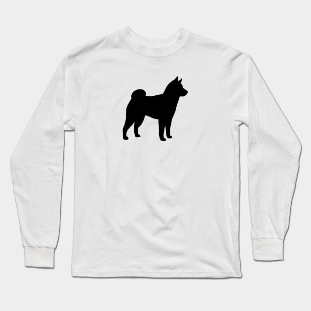 Shiba Inu Silhouette Long Sleeve T-Shirt by Coffee Squirrel